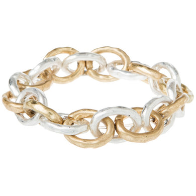 Two Tone Thick Chain Link Bracelet