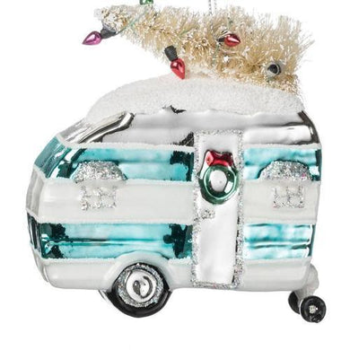 Glass Camper With Tree Ornament