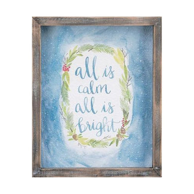All is Calm Christmas Watercolor canvas