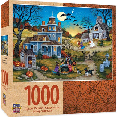 Three Little Witches 1000 Piece Halloween Jigsaw Puzzle by Bonnie White