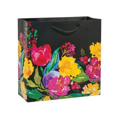 Black Floral Garden Blooms Gift Bag 12x12