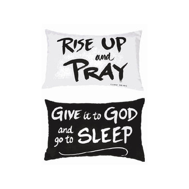 Black and White Religious Saying Pillow