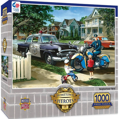 Hometown Heroes - Neighborhood Patrol 1000 Piece Jigsaw Puzzle by Dan Hatala
