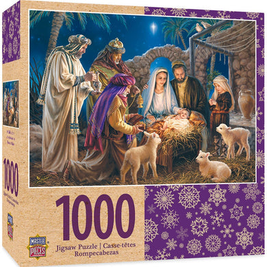 A Child is Born - Christ in a Manger 1000 Piece Jigsaw Puzzle