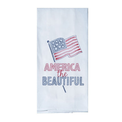 America the Beautiful Embroidered Flour Sack Towel