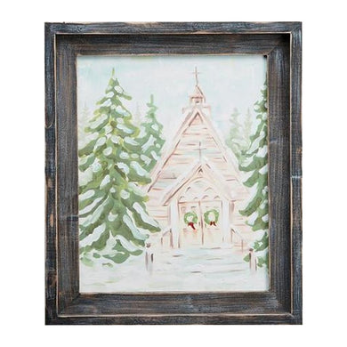 Christmas Church Framed Canvas